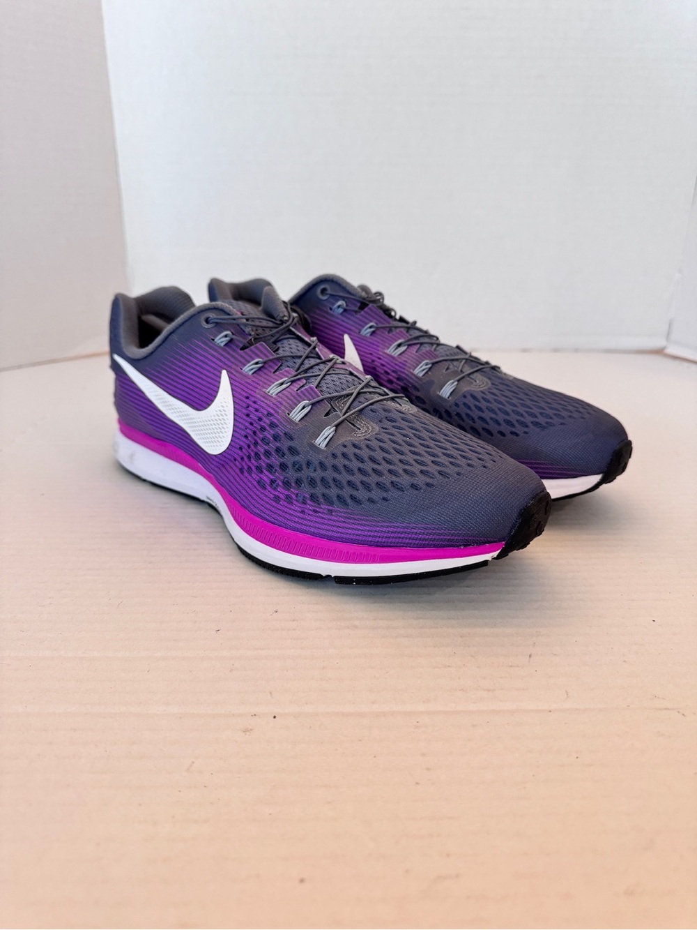 Nike Zoom Pegasus 34 Pink Purple Womens US Size 12 Running Walking Shoes Sneaker
